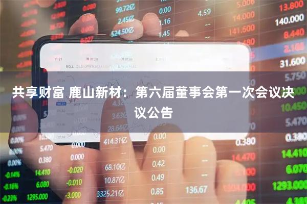 共享财富 鹿山新材：第六届董事会第一次会议决议公告